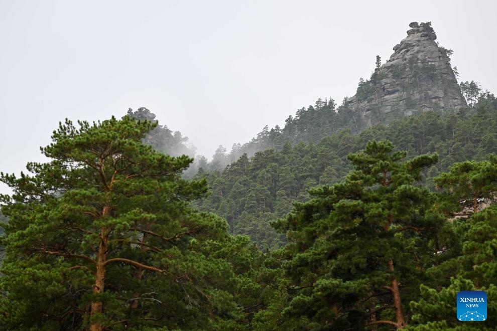 This photo taken on July 18, 2025 shows the Burabay National Park in Akmola region, Kazakhstan. Burabay National Park is a famous vacation destination in Kazakhstan known for its spectacular natural landscapes and rich biodiversity. (Photo: Xinhua)