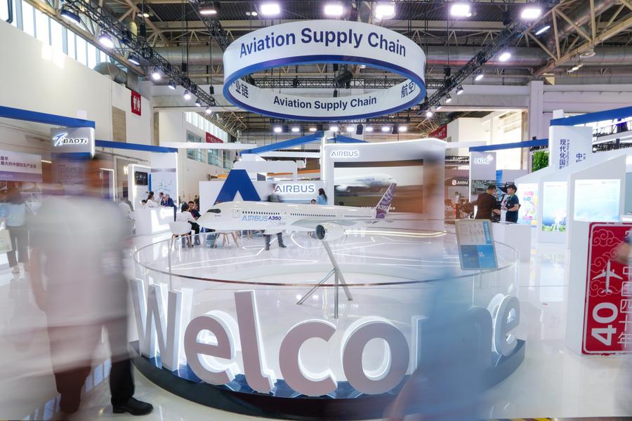 People visit the booth of Aviation Supply Chain at the Advanced Manufacturing Chain area during the third China International Supply Chain Expo (CISCE) in Beijing, capital of China, July 16, 2025. (Photo: Xinhua)