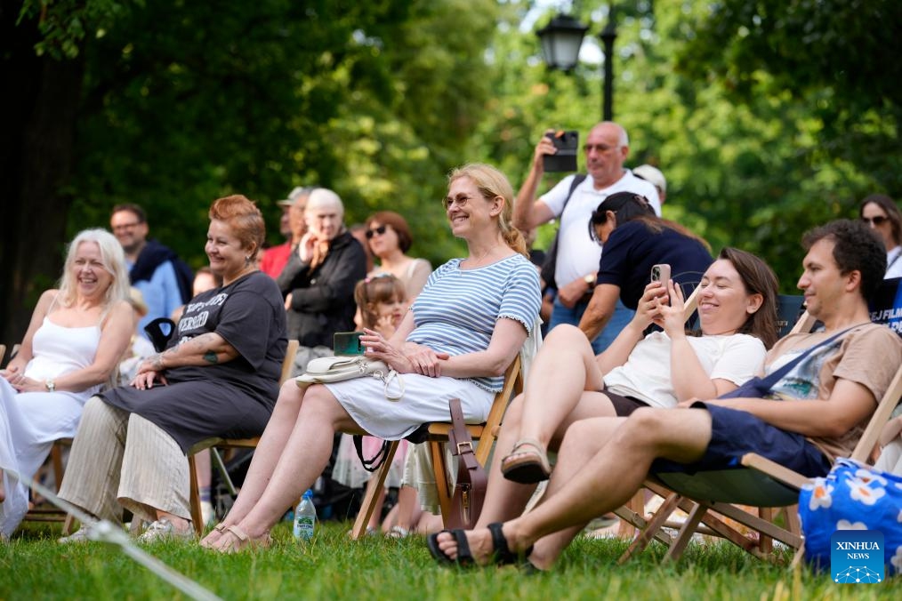 People attend the 12th Silence Zone Festival at Lazienki Park in Warsaw, Poland on July 20, 2025. The festival is taking place here from July 12 to Aug. 3, with more than 100 open-air concerts scheduled on weekends. (Photo: Xinhua)