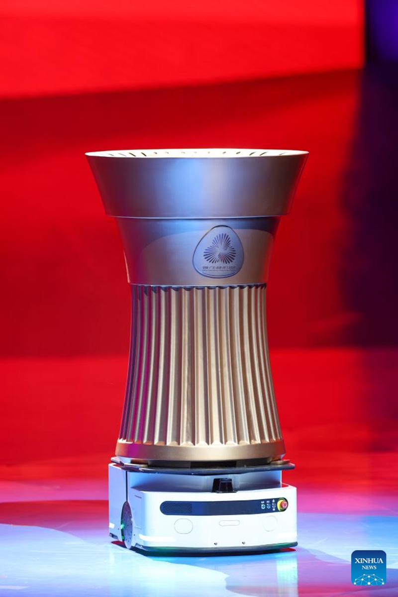 Photo taken on Aug. 2, 2025 shows the flame cauldron for China's 15th National Games and 12th National Paralympic Games, along with the 9th National Special Olympics Games in Shenzhen, south China's Guangdong Province. Photo: Xinhua