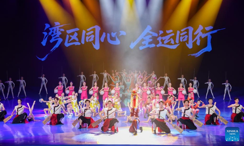 Photo taken on Aug. 2, 2025 shows the performance at the 100-day countdown launch ceremony for China's 15th National Games and 12th National Paralympic Games, along with the 9th National Special Olympics Games in Shenzhen, south China's Guangdong Province. Photo: Xinhua