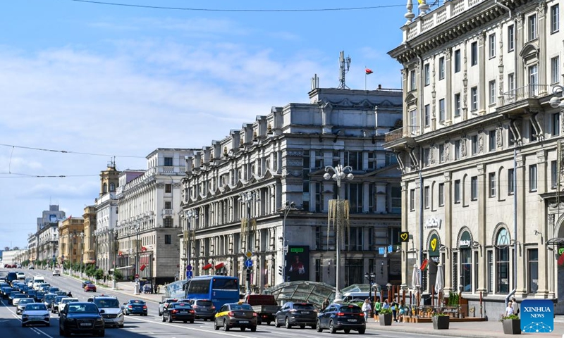 This photo taken on Aug. 1, 2025 shows the city view of Minsk, Belarus. Photo: Xinhua