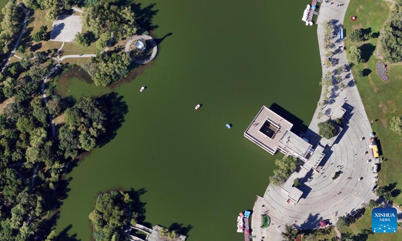 An aerial drone photo taken on July 30, 2025 shows a view of the Sun Island Scenic Area in Harbin, northeast China's Heilongjiang Province. Located on the north bank of the Songhua River in Harbin, the Taiyangdao (Sun Island) National Wetland Park has a wetland area of more than 7,000 hectares, with a high wetland rate of more than 70 percent. Among them, the Sun Island Scenic Area is one of the few riverfront wetland grassland ecological zones lying in the city center in China.

In midsummer, the charming scenery of the vibrant urban ecological island attracts numerous tourists. Photo: Xinhua