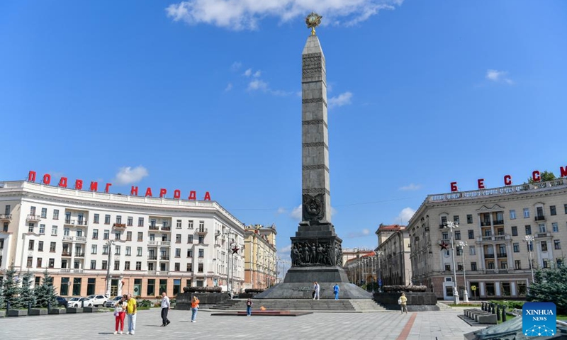 This photo taken on Aug. 1, 2025 shows the Victory Monument in Minsk, Belarus. Photo: Xinhua