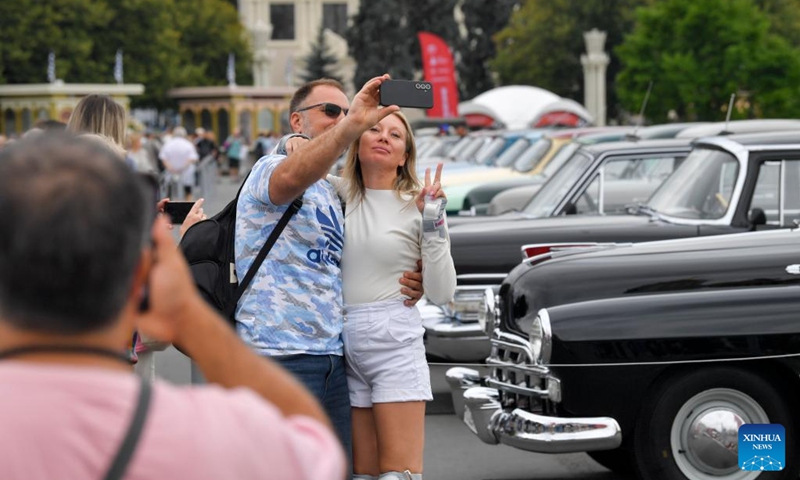 People visit a car festival at VDNH (The Exhibition of Achievements of National Economy) in Moscow, Russia, on Aug. 2, 2025. Photo: Xinhua