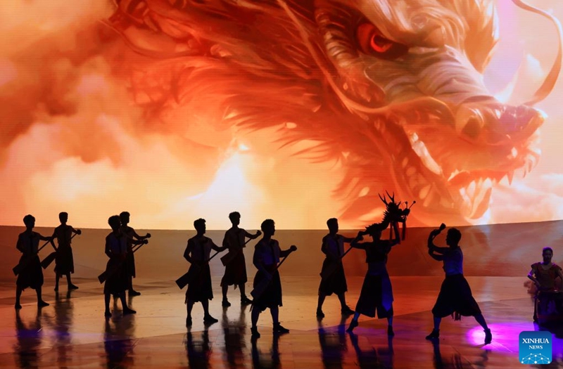 Photo taken on Aug. 2, 2025 shows the performance at the 100-day countdown launch ceremony for China's 15th National Games and 12th National Paralympic Games, along with the 9th National Special Olympics Games in Shenzhen, south China's Guangdong Province. Photo: Xinhua