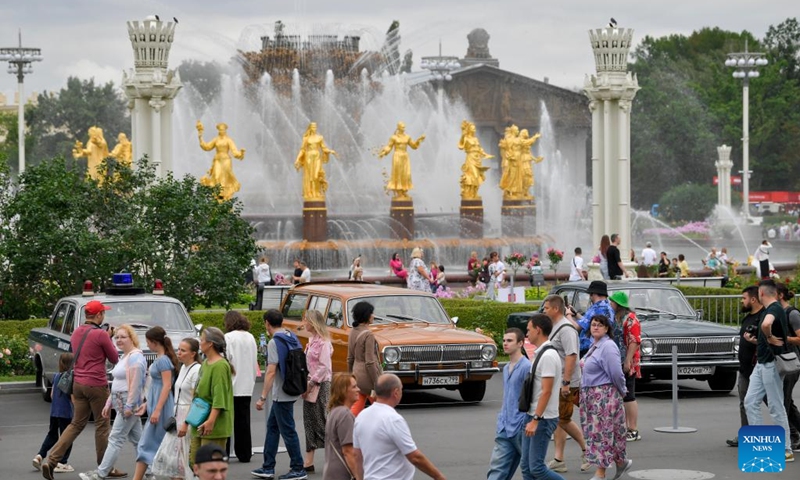 People visit a car festival at VDNH (The Exhibition of Achievements of National Economy) in Moscow, Russia, on Aug. 2, 2025. Photo: Xinhua