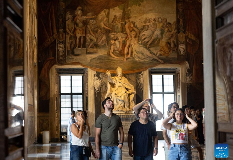 People visit the Capitoline Museums in Rome, Italy, Aug. 3, 2025. Most of the museums and state archaeological sites across Italy opened their doors for free on Sunday as part of the monthly Sunday at the Museum initiative. Photo: Xinhua