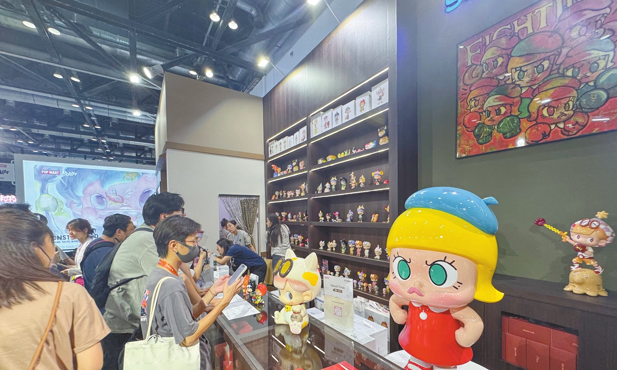 Visitors shop at a store during a pop toy show organized by Pop Mart in Beijing on August 2, 2025. Photo: Chen Qingrui/GT