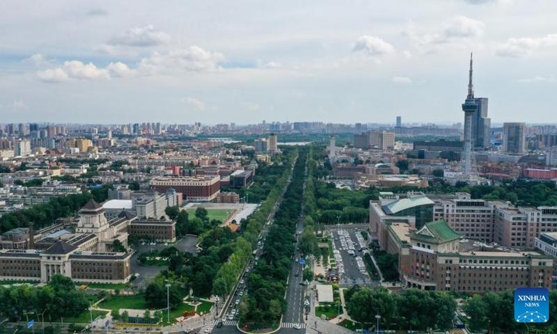 An aerial drone photo shows a view of the Xinmin Avenue in Changchun, northeast China's Jilin Province, July, 28, 2025. Changchun's Xinmin Avenue is a historical major road first built in 1933. After a recent renovation, it reopened to the public on July 5.

Stretching 1,445 meters, the avenue underwent significant upgrades, creating an additional 4.5 hectares of urban space and 13 unique mini parks.

The avenue is flanked by buildings that once housed the State Council, ministries and a court of Manchukuo, the puppet state in northeast China after the region was taken by the Japanese army.

The Changchun History and Culture Museum, opening simultaneously, is located in the middle section of the avenue. The museum was converted from the former site of the office of the Changchun Daily. Photo: Xinhua