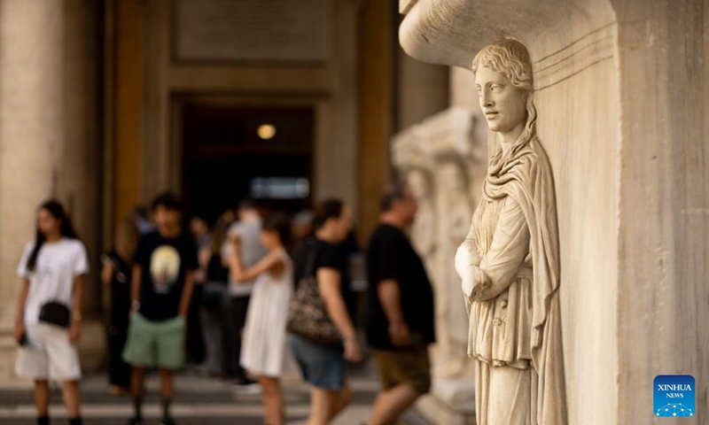 People visit the Capitoline Museums in Rome, Italy, Aug. 3, 2025. Most of the museums and state archaeological sites across Italy opened their doors for free on Sunday as part of the monthly Sunday at the Museum initiative. Photo: Xinhua