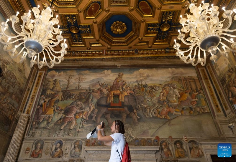 A tourist visits the Capitoline Museums in Rome, Italy, Aug. 3, 2025. Most of the museums and state archaeological sites across Italy opened their doors for free on Sunday as part of the monthly Sunday at the Museum initiative. Photo: Xinhua