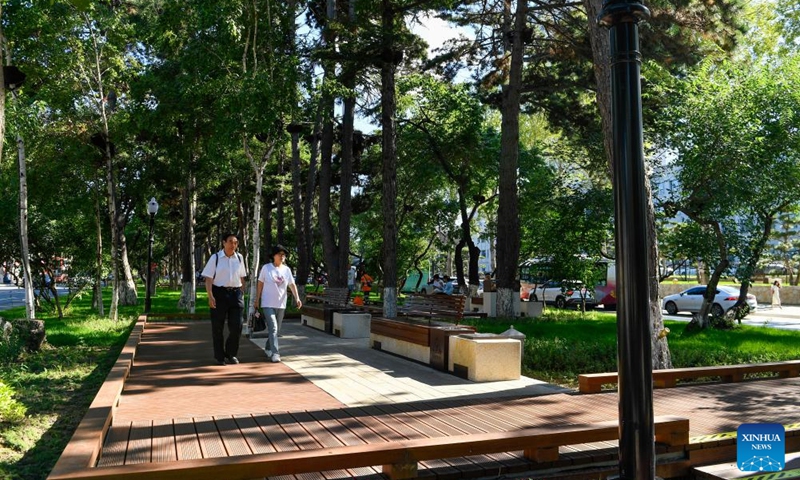 Tourists visit the Xinmin Avenue in Changchun, northeast China's Jilin Province, July, 30, 2025. Changchun's Xinmin Avenue is a historical major road first built in 1933. After a recent renovation, it reopened to the public on July 5.

Stretching 1,445 meters, the avenue underwent significant upgrades, creating an additional 4.5 hectares of urban space and 13 unique mini parks.

The avenue is flanked by buildings that once housed the State Council, ministries and a court of Manchukuo, the puppet state in northeast China after the region was taken by the Japanese army.

The Changchun History and Culture Museum, opening simultaneously, is located in the middle section of the avenue. The museum was converted from the former site of the office of the Changchun Daily. Photo: Xinhua
