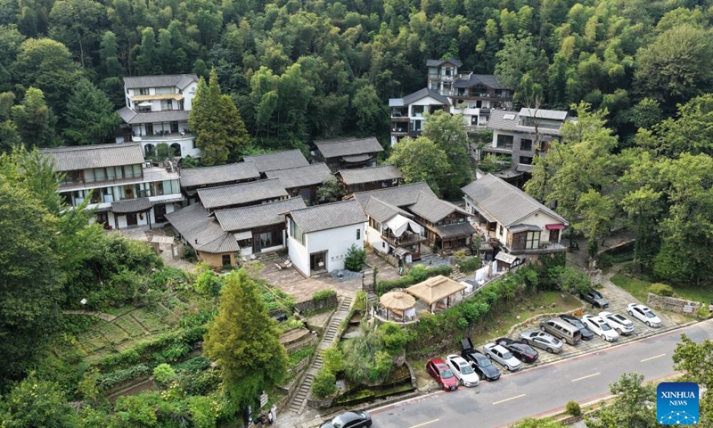 An aerial drone photo shows a view in Nanping Village, Taiping Town, Nanchang City of east China's Jiangxi Province, Aug. 1, 2025.