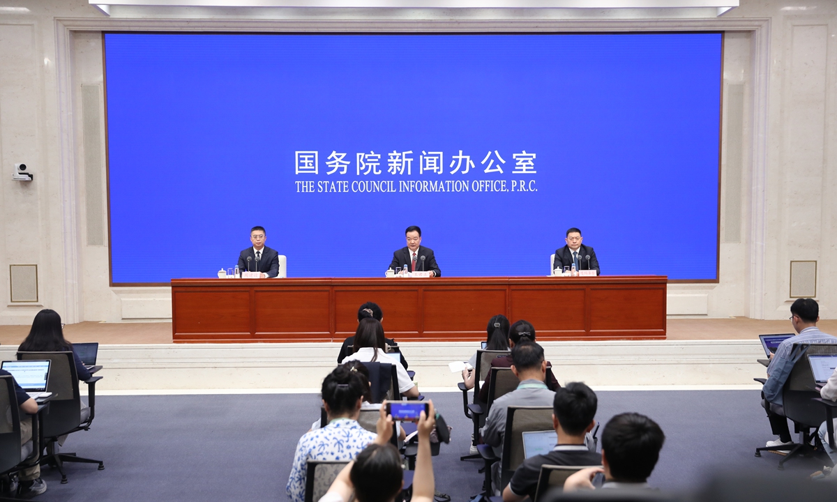 A press conference is held on August 5, 2025 in Beijing on achievements of Southwest China's Xizang Autonomous Region over past 60 years. Photo: cnsphoto 