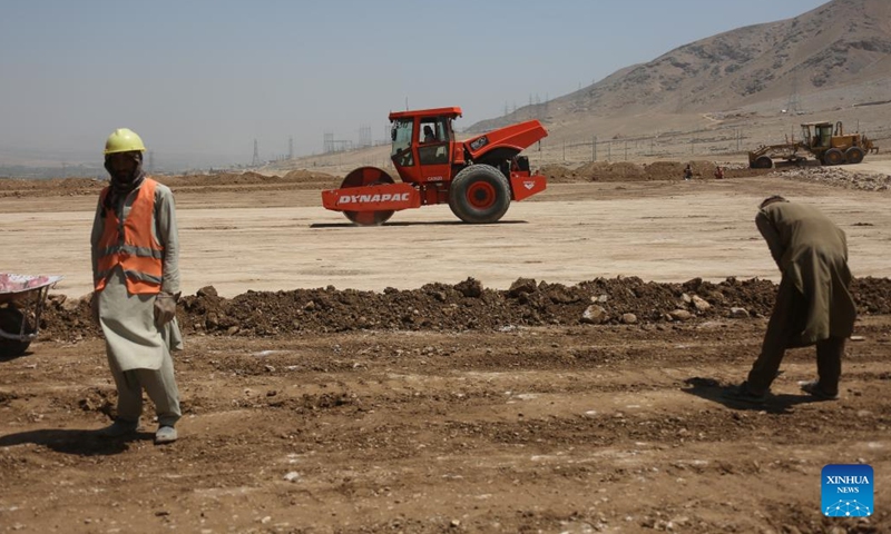 This photo taken on Aug. 4, 2025 shows the construction site of a transportation terminal in Kabul, capital of Afghanistan. 