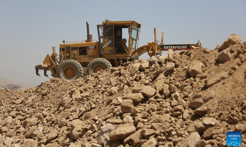 This photo taken on Aug. 4, 2025 shows the construction site of a transportation terminal in Kabul, capital of Afghanistan.