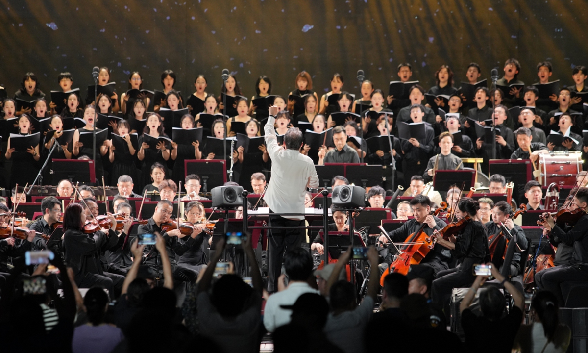 The concert commemorates the 80th anniversary of the victory in the Chinese People's War of Resistance against Japanese Aggression in Shanghai on July 13, 2025. Photo: Courtesy of the Shanghai Symphony Orchestra