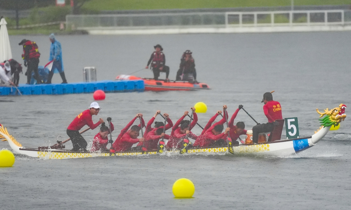 10-person 200-meter dragon boat final at the World Games 2025 in Chengdu, Southwest China's Sichuan Province, on August 10, 2025. Photo: VCG