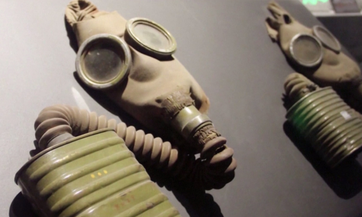 Protective gear used by Japan's Unit 731 in its germ warfare crimes Photo: VCG
