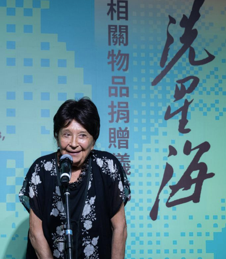 Baldyrgan Baikadamova, the daughter of Kazakh musician Bakhytzhan Baikadamov, speaks at a donation ceremony held in Macao, south China, Aug. 13, 2025.

The Cultural Affairs Bureau (IC) of China's Macao Special Administrative Region (SAR) government on Wednesday held a donation ceremony for items related to Xian Xinghai, a late Chinese composer remembered by generations. (Xinhua/Cheong Kam Ka)