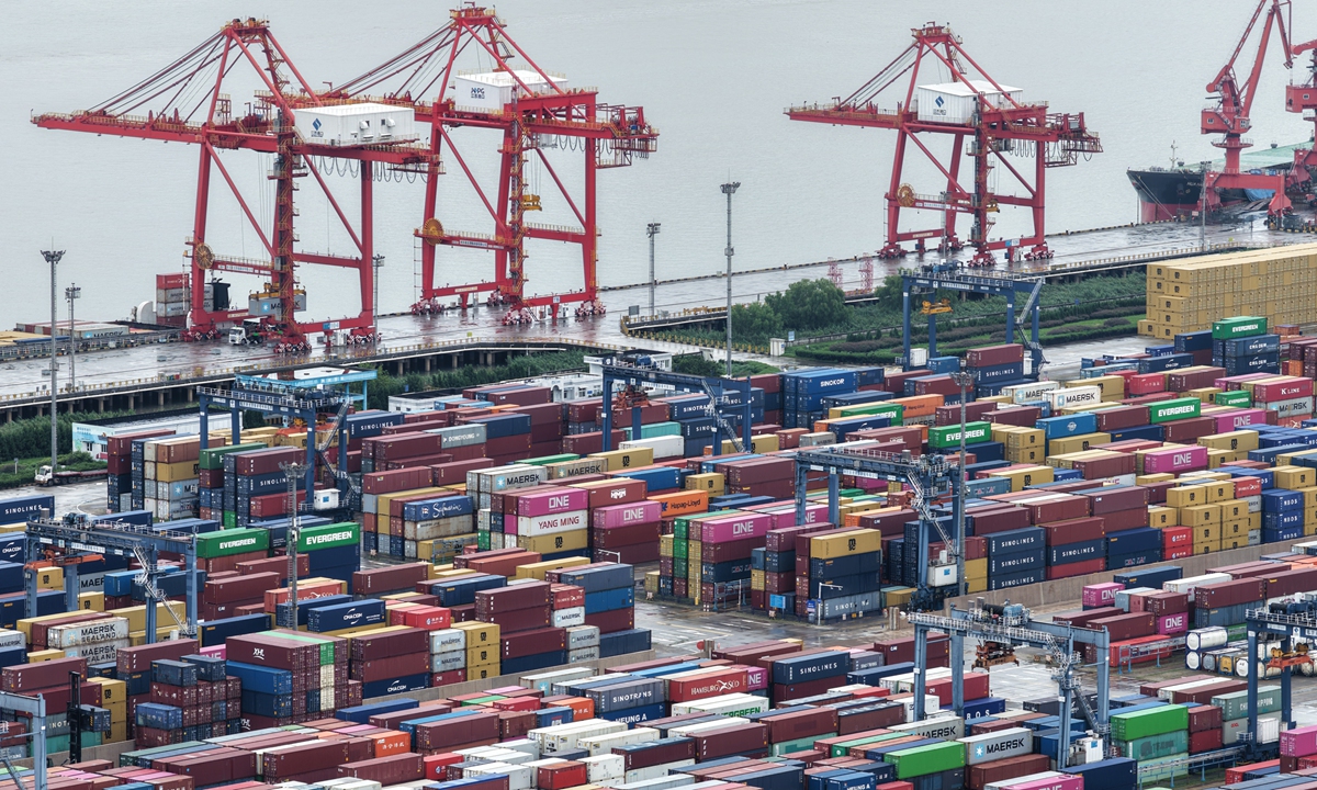 Longtan Container Terminal, Nanjing Port, Jiangsu Province, Aug 12, 2025 Photo: VCG