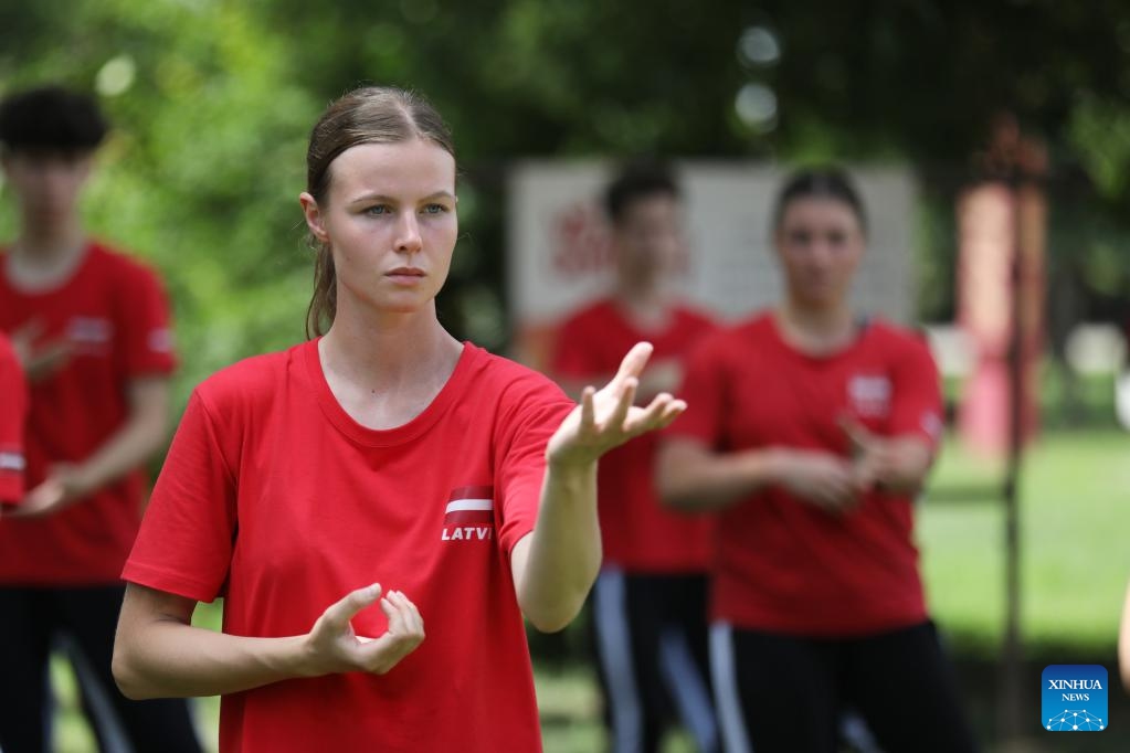 Latvian students practice Tai Chi at Chenjiagou Village of Wenxian County, Jiaozuo City, central China's Henan Province, Aug. 16, 2025. Twenty-nine students from Latvia are here on a 15-day program to study Tai Chi and experience the charm of Chinese martial arts.

Tai chi, a traditional martial art, began life in the mid-17th century at Chenjiagou before it spread to more than 150 countries and regions, attracting more than 100 million people to practise. (Photo by Xu Hongxing/Xinhua)

