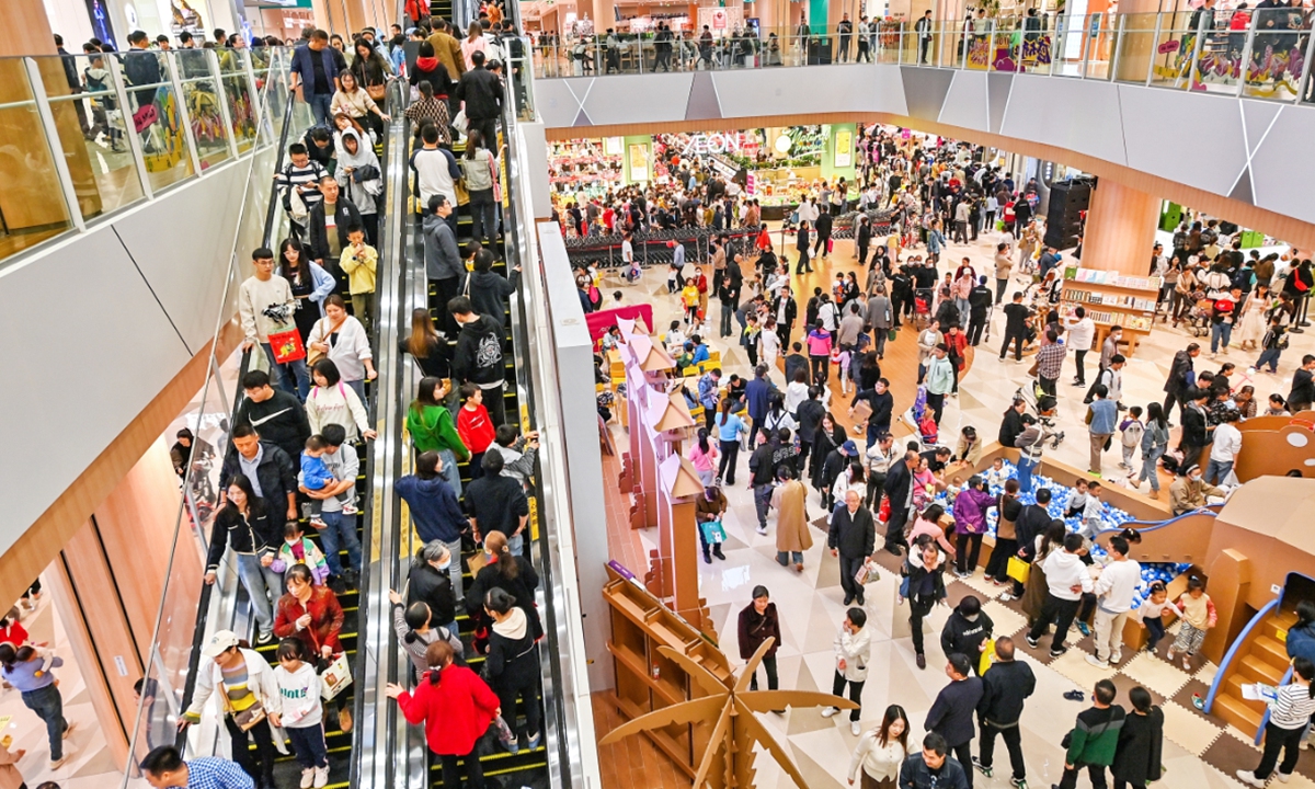 A view of a shopping mall in Wuhan, Central China's Hubei Province File photo: VCG

