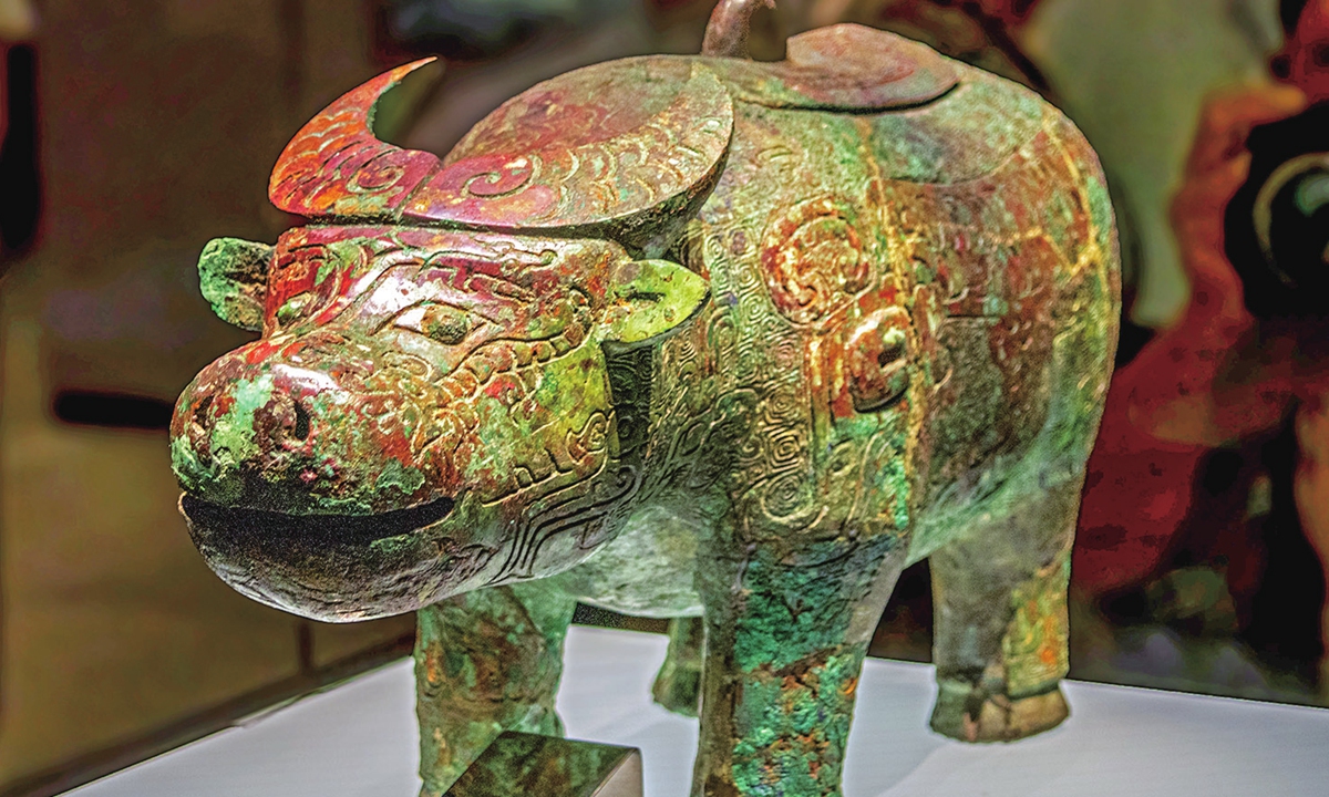 The original artifact of the Yinxu Ruins' bull-shaped bronze vessel Photo: IC