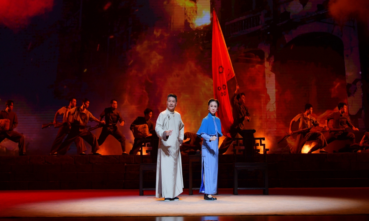 Promotional material for Southern Fist - a production that merges Cantonese Opera with Nanquan, two forms of intangible cultural heritage, to tell the heroic true story of Guangdong soldiers in the 1932 Battle of Shanghai. Photo: Courtesy of Guangzhou Cantonese Opera Theatre