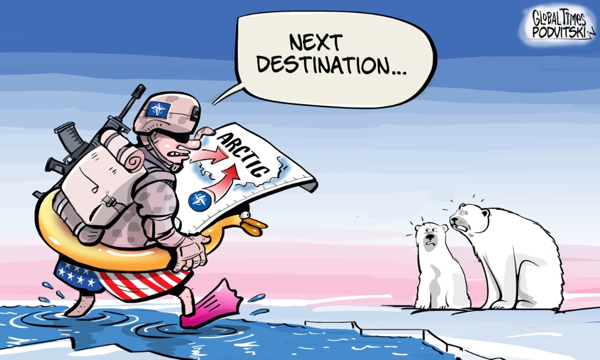 NATO eyes expansion into the Arctic. Cartoon: Vitaly Podvitski