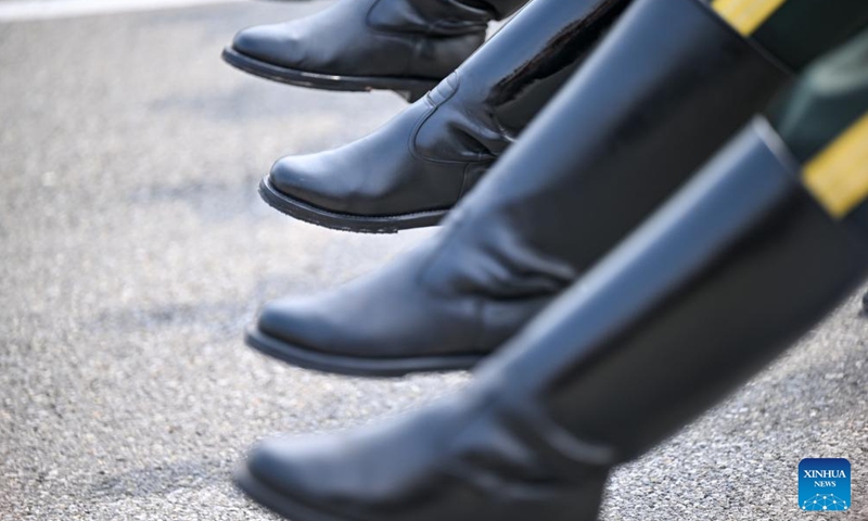 Participants take part in a training for the upcoming V-Day military parade in Beijing, capital of China, Aug. 12, 2025. Participants are busy preparing for the upcoming V-Day military parade scheduled on Sept. 3 in Tian'anmen Square to mark the 80th anniversary of the victory in the Chinese People's War of Resistance Against Japanese Aggression and the World Anti-Fascist War. (Photo: Xinhua)