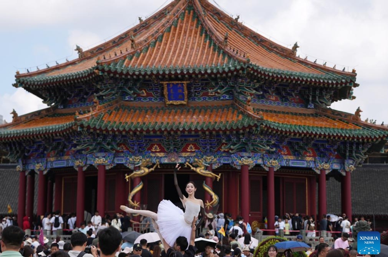 A ballet dancer performs at the Shenyang Palace Museum in Shenyang, northeast China's Liaoning Province, July 30, 2025.

The Liaoning (Shenyang) Ballet Competition was held in Shenyang from Aug. 8 to 14, attracting more than 400 contestants from over 10 countries and regions.

Established in Shenyang in 1980, the Liaoning Ballet Troupe has been thriving along with this industrial hub for more than four decades. A school affiliated to the Troupe was launched in 1994, which has been training dancers from all over the world since then. Photo: Xinhua