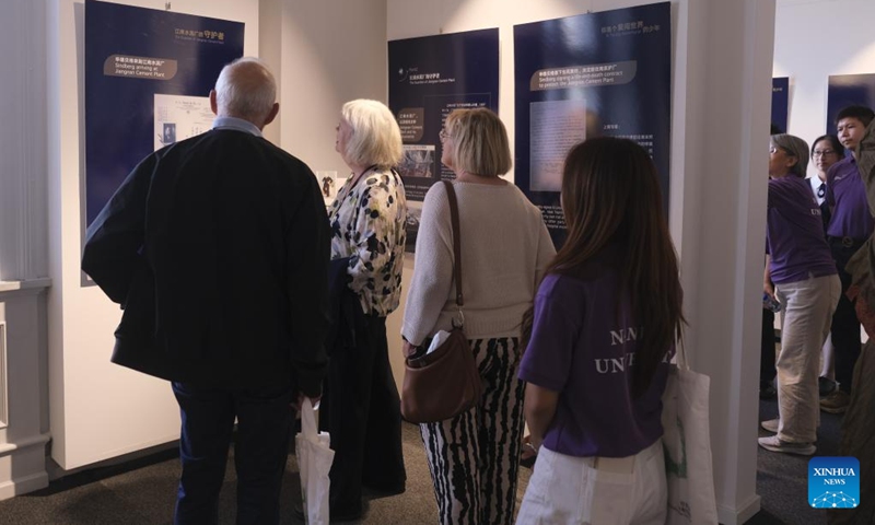 People visit the exhibition My Friend: Bernhard Arp Sindberg in Copenhagen, Denmark, on Aug. 21, 2025. Photo: Xinhua