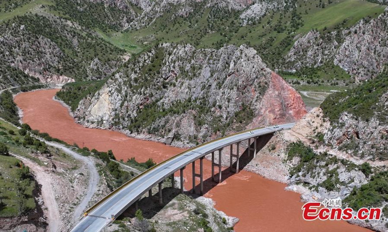 Aerial photo taken on Aug. 21, 2025 shows the magnificent view of the first bend of Lancang River in Yushu Tibetan Autonomous Prefecture, northwest China’s Qinghai Province, Aug. 21, 2025. Photo: China News Service