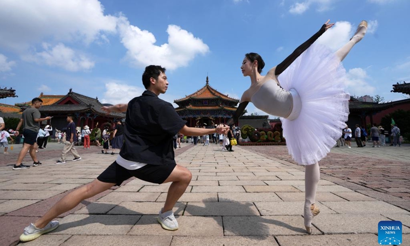 Ballet dancers perform at the Shenyang Palace Museum in Shenyang, northeast China's Liaoning Province, July 30, 2025.

The Liaoning (Shenyang) Ballet Competition was held in Shenyang from Aug. 8 to 14, attracting more than 400 contestants from over 10 countries and regions.

Established in Shenyang in 1980, the Liaoning Ballet Troupe has been thriving along with this industrial hub for more than four decades. A school affiliated to the Troupe was launched in 1994, which has been training dancers from all over the world since then. Photo: Xinhua