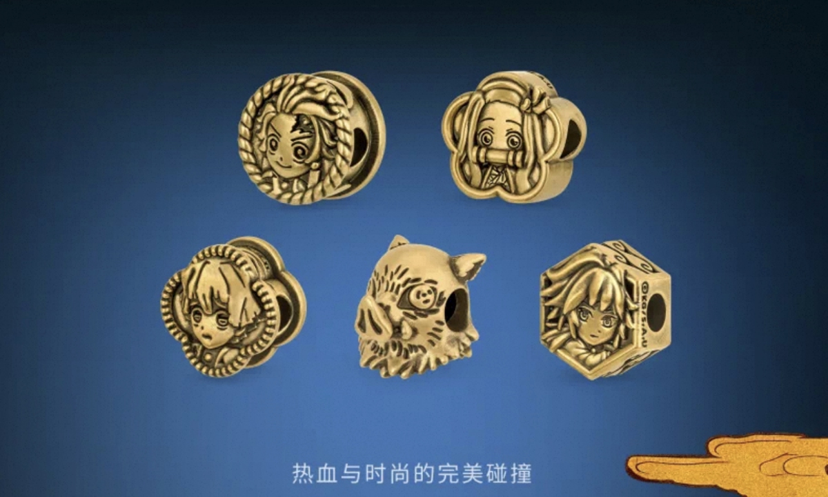 Chinese gold brand Chow Tai Fook's Demon Slayer-themed products made of pure gold. Photo: Screenshot of Chow Tai Fook's official website