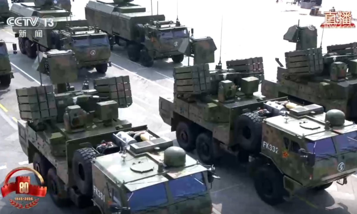 Missile and artillery weapon is reviewed at China's V-Day military parade on September 3, 2025. Photo: Screenshot from CCTV News