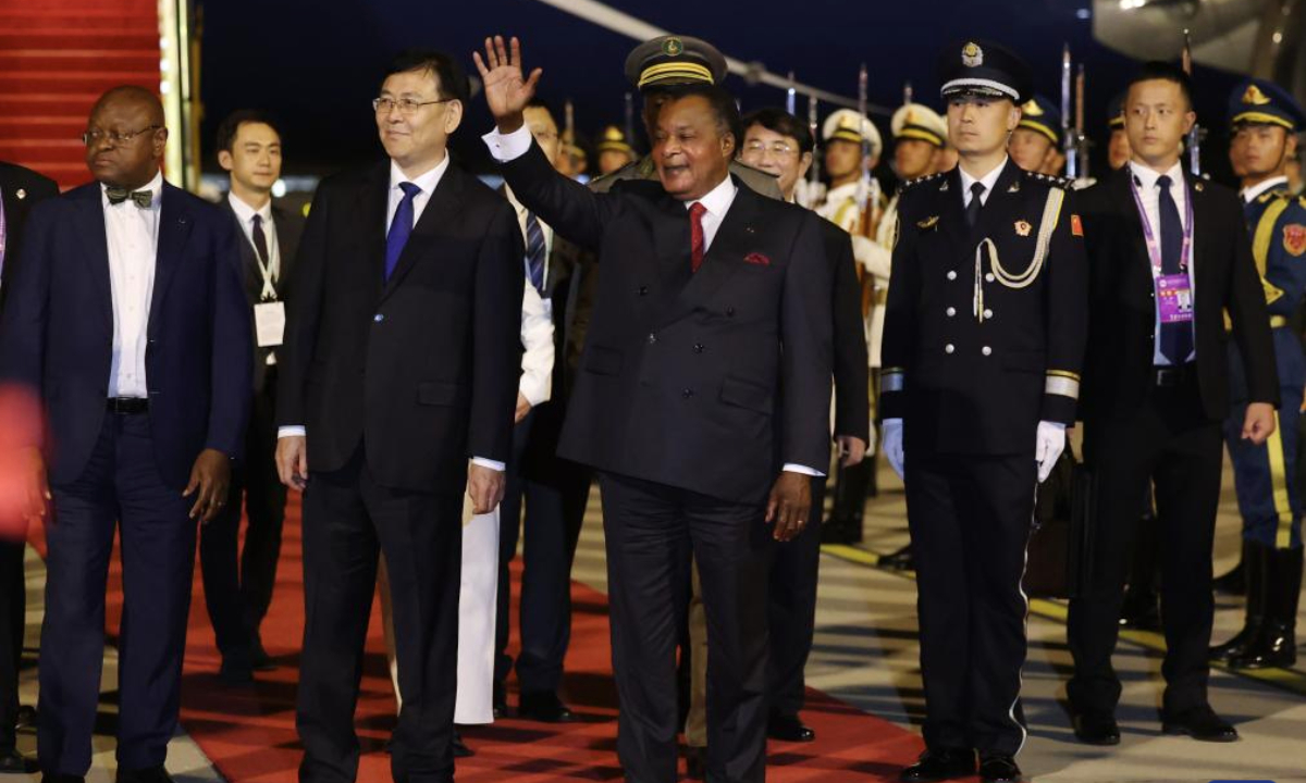 President of the Republic of the Congo Denis Sassou Nguesso arrives in Beijing, capital of China, Sept. 2, 2025, for the commemorations marking the 80th anniversary of the victory in the Chinese People's War of Resistance against Japanese Aggression and the World Anti-Fascist War. (Xinhua/Zhang Chenlin)