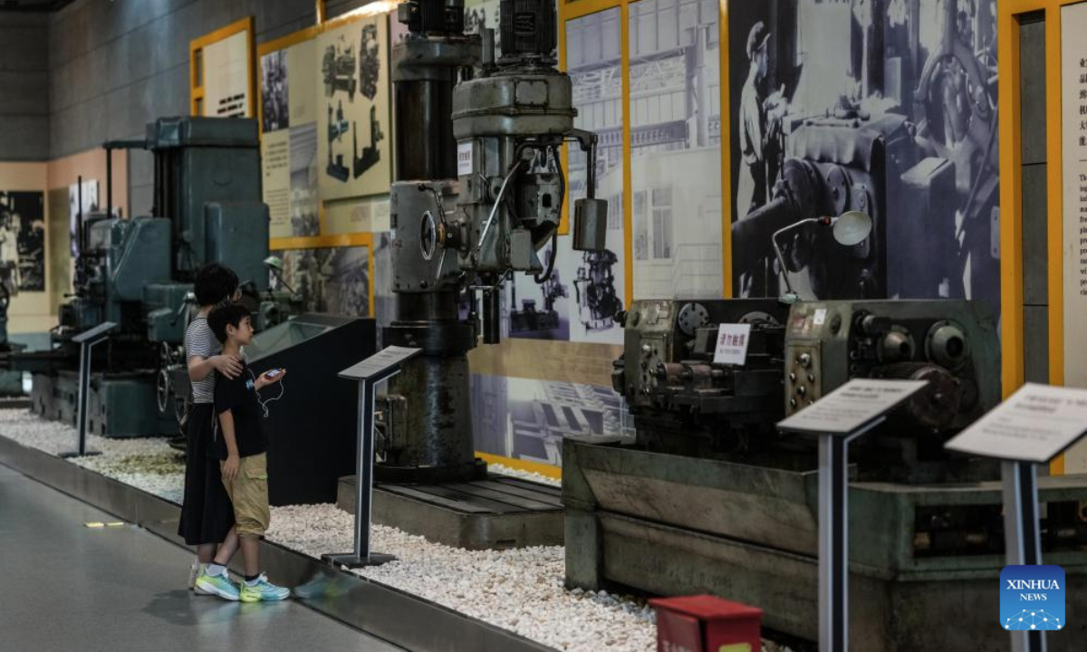 Tourists visit the Industrial Museum of China in Shenyang, northeast China's Liaoning Province, Oct. 1, 2025. Many industrial heritages in Shenyang of northeast China's Liaoning Province have been transformed into public leisure spaces, creative industry parks, and distinctive neighborhoods, offering citizens and tourists unique experiences during this year's National Day and Mid-Autumn Festival holiday. (Xinhua/Pan Yulong)