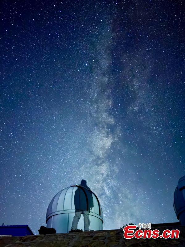 Photo shows a magnificent view of the milky way at Dark Sky Park on the night of Sept. 28, 2025, in Ngari Prefecture, southwest China's Xizang Autonomous Region. Photo:China News Service