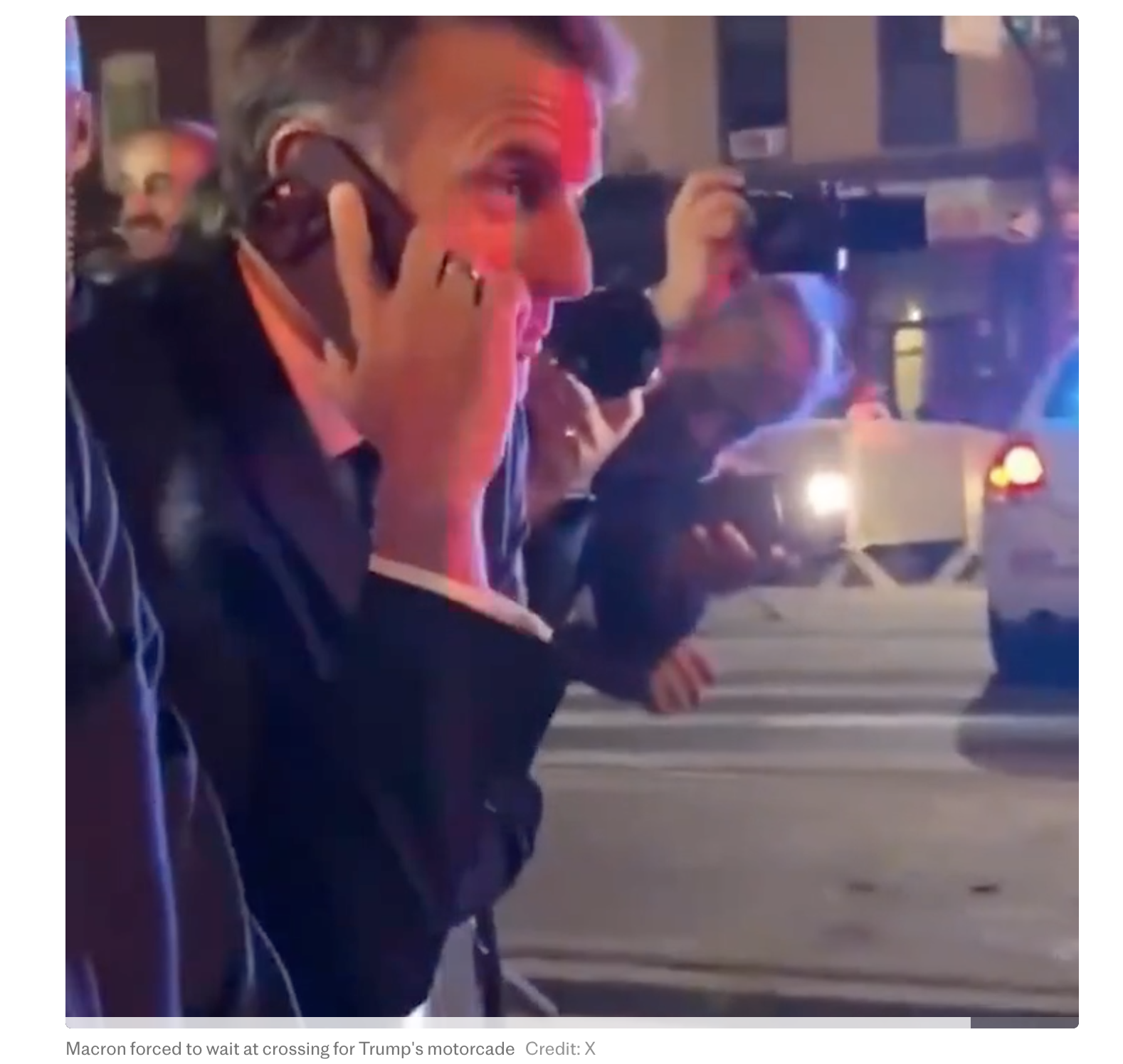 Screenshot of a video reported by The Telegraph