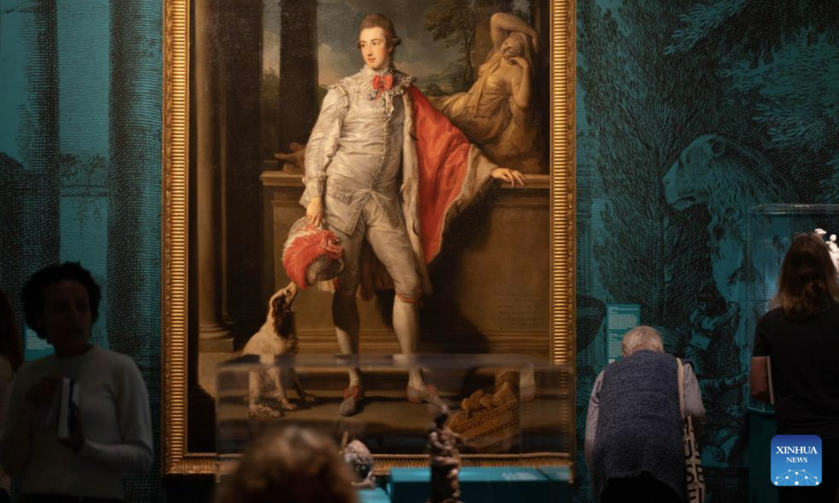 Visitors view artworks during a media preview of the The Grand Tour - Destination Italy exhibition at the Mauritshuis museum in The Hague, the Netherlands, Sept. 17, 2025.
The exhibition, which is scheduled to kick off on Thursday, traces the traditions of young noblemen in the 17th and 18th centuries on educational travels through Europe, with Italy as their destination. (Photo by Sylvia Lederer/Xinhua)