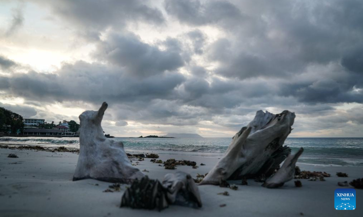 This photo taken on Sept. 27, 2025 shows the coastal scenery on Mahe Island, Seychelles. Seychelles is an Indian Ocean archipelago comprising 115 islands. Mahe Island, the largest among all islands of the nation, is home to the capital city Victoria and a renowned tourist destination. (Xinhua/Han Xu)