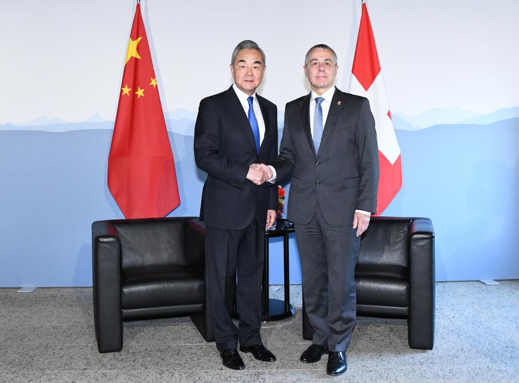 Chinese Foreign Minister Wang Yi, also a member of the Political Bureau of the Communist Party of China Central Committee, co-chairs the fourth round of China-Switzerland Foreign Ministers' Strategic Dialogue with Swiss Federal Councillor and Foreign Minister Ignazio Cassis in Bellinzona, Switzerland, Oct. 10, 2025. (Xinhua/Lian Yi)