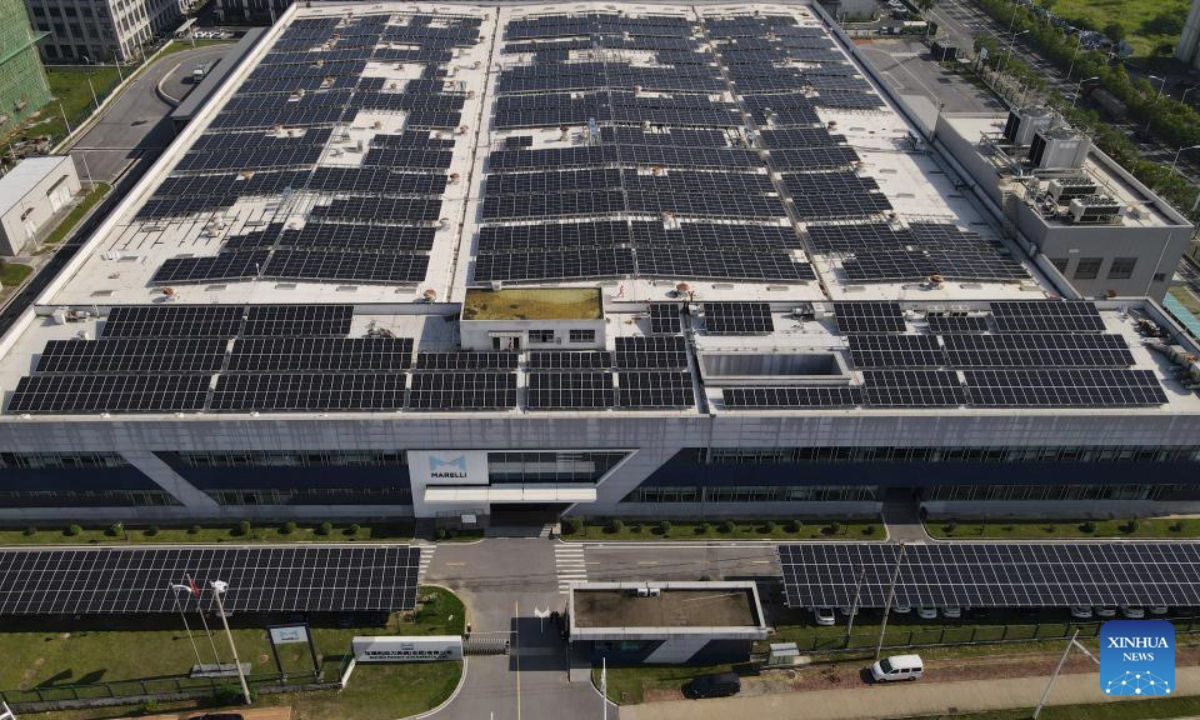 An aerial drone photo taken on July 3, 2024 shows a view of the Marelli Powertrain (Hefei) Co., Ltd. in Hefei, east China's Anhui Province. (Xinhua)