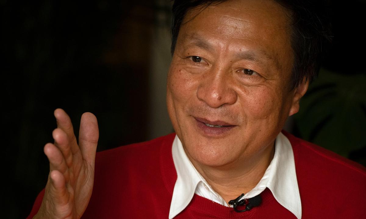 Architect Yu Kongjian speaks during an interview at his firm's office in Beijing, Oct. 21, 2022. Photo: VCG