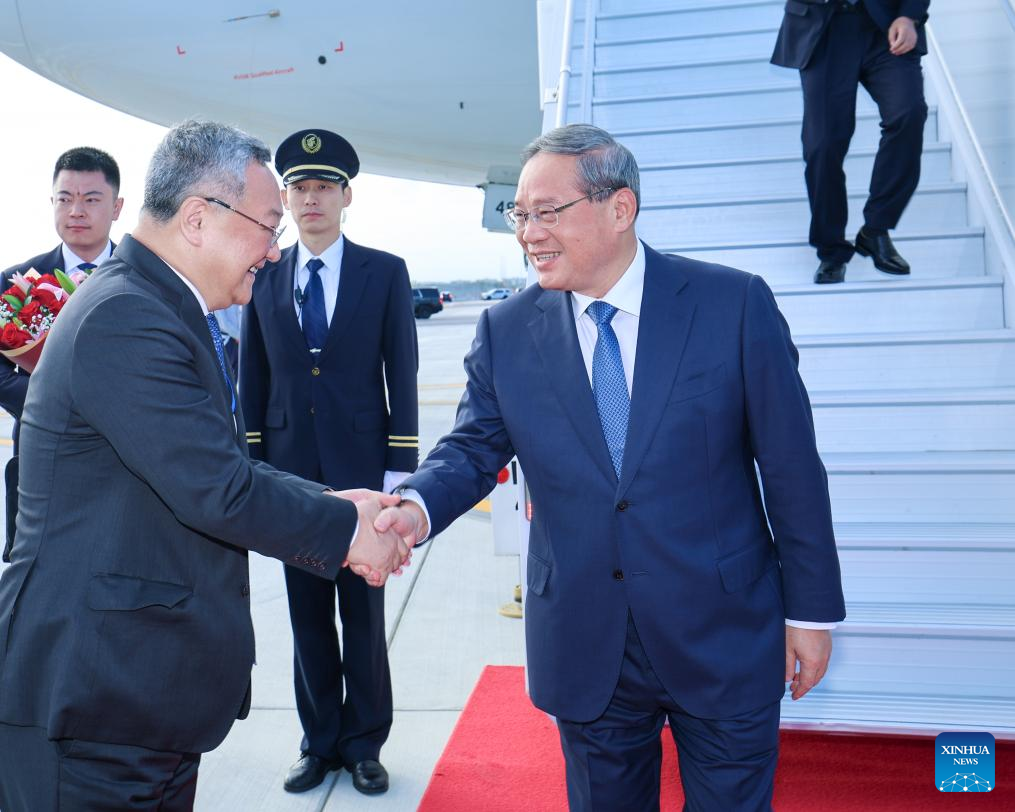 Chinese Premier Li Qiang arrives in New York, the United States, Sept. 22, 2025, to attend the general debate of the 80th session of the United Nations General Assembly. While in New York from Monday to Friday, Li will also attend events held by China, including a high-level meeting on the Global Development Initiative, and meet with UN Secretary-General Antonio Guterres and leaders of relevant countries. (Xinhua/Liu Bin)