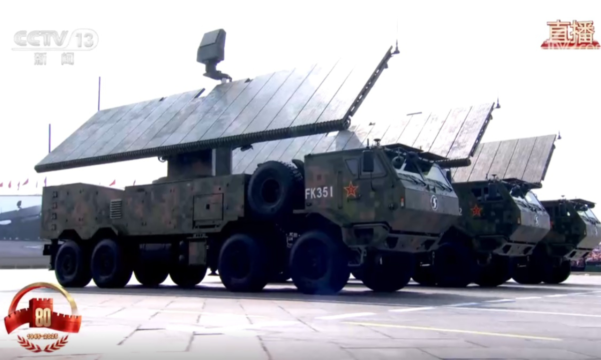 Microwave weapon is reviewed at China's V-Day military parade on September 3, 2025. Photo: Screenshot from CCTV News