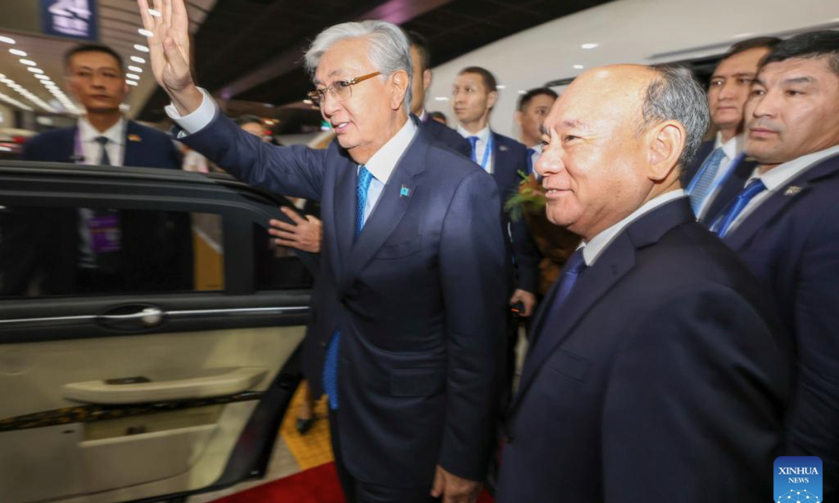 Kazakh President Kassym-Jomart Tokayev arrives in Beijing, capital of China, Sept. 1, 2025, for the commemorations marking the 80th anniversary of the victory in the Chinese People's War of Resistance against Japanese Aggression and the World Anti-Fascist War. (Xinhua/Liu Jinhai)